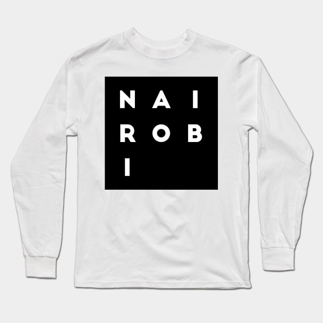 Nairobi | Black square letters Long Sleeve T-Shirt by Classical